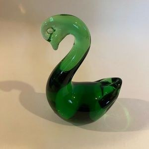 Vintage Viking Glass Swan